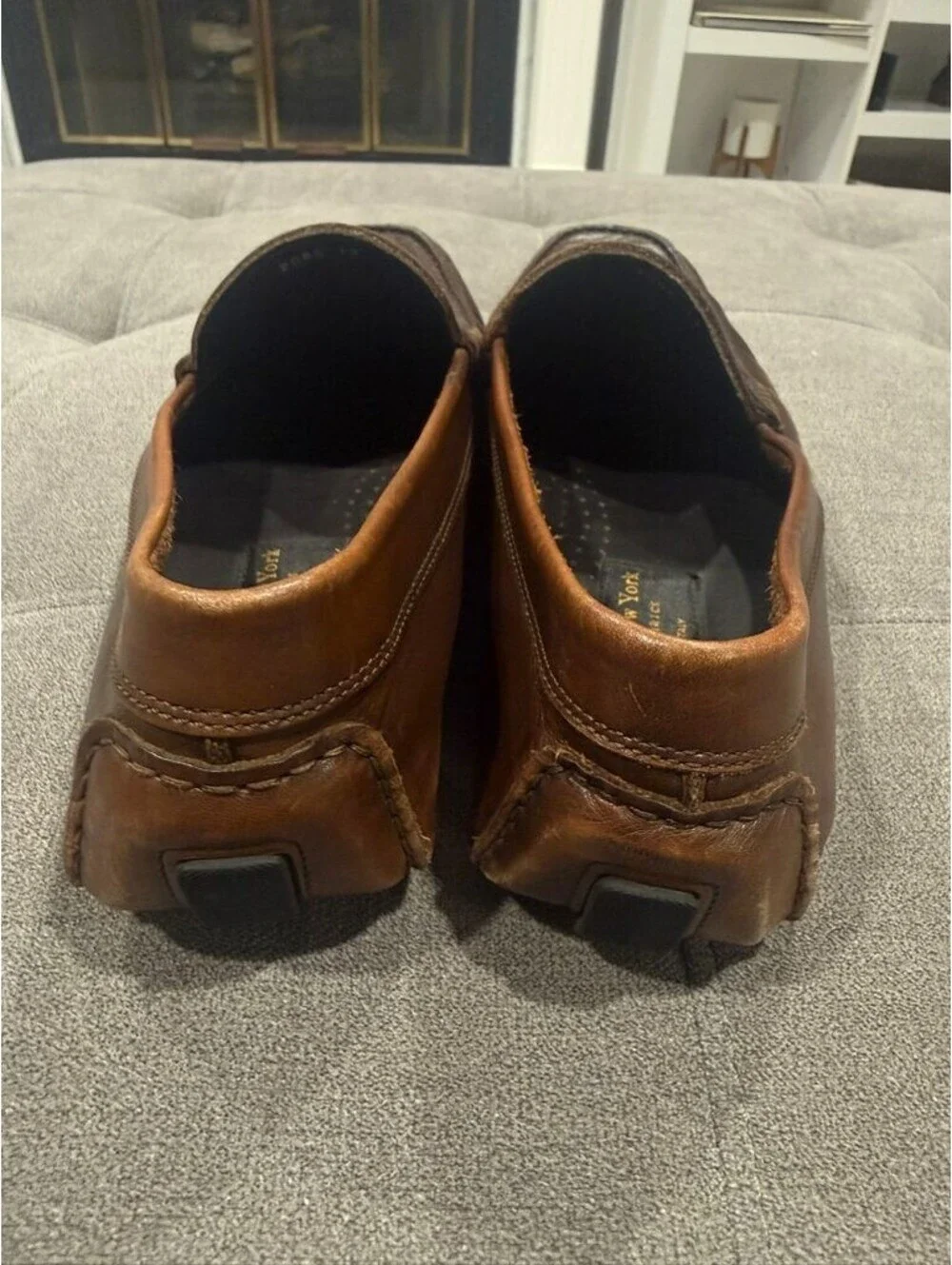 To Boot New York Adam Derrick Brown Leather Driving Loafers